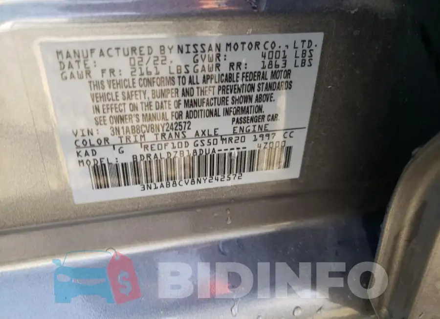 3N1AB8CV8NY242572 Photo# 13