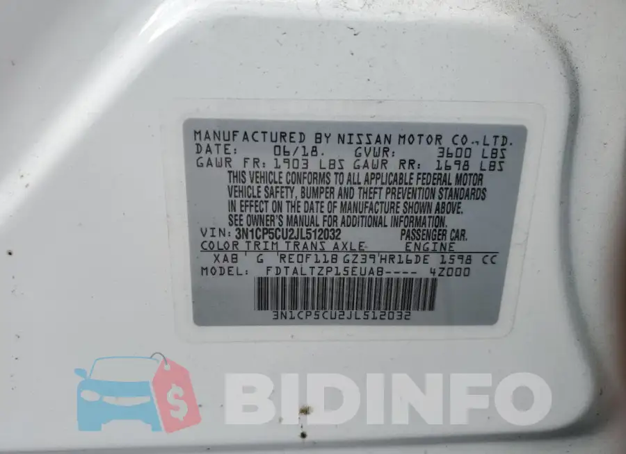 3N1CP5CU2JL512032 Photo# 13