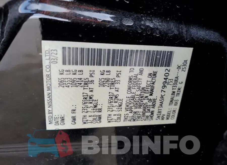 5N1BT3AA5PC799402 Photo# 13