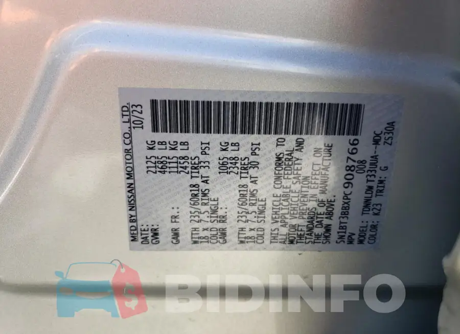 5N1BT3BBXPC908766 Photo# 13