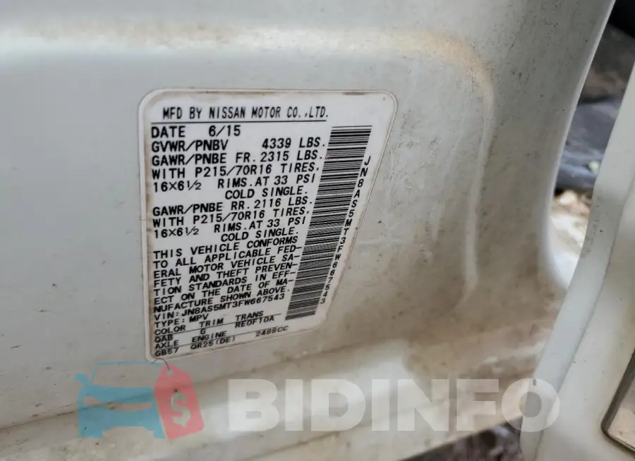 JN8AS5MT3FW667543 Photo# 13