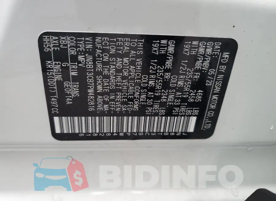 JN8BT3CB7PW482816 Photo# 12