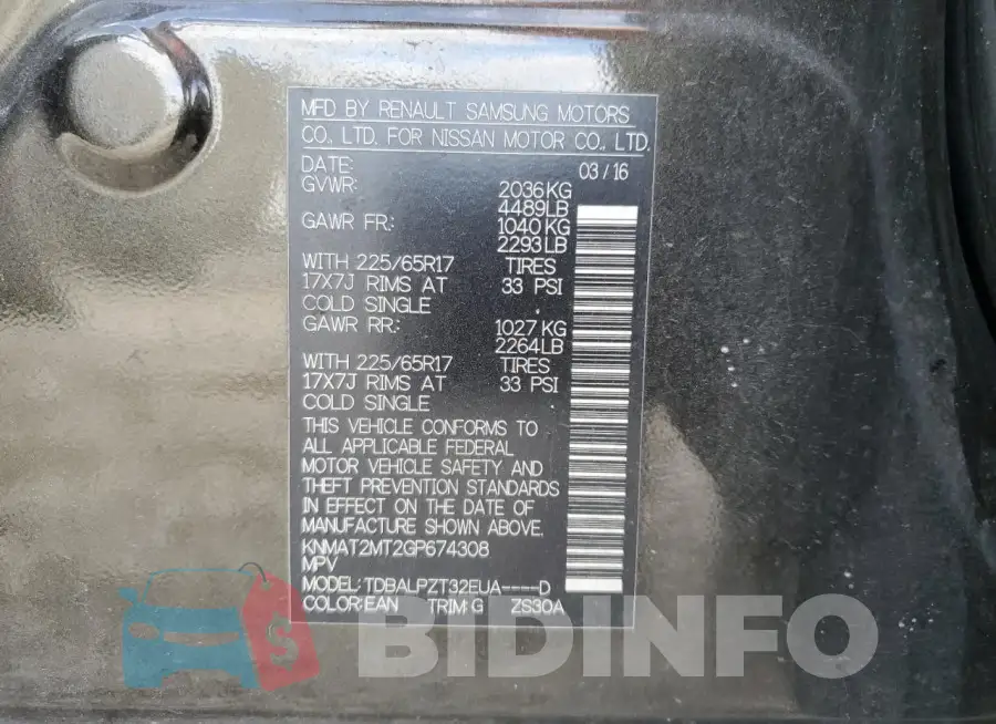 KNMAT2MT2GP674308 Photo# 13