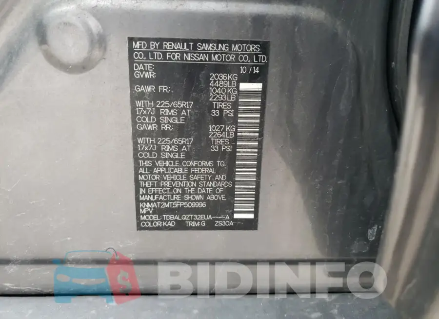 KNMAT2MT5FP509996 Photo# 13