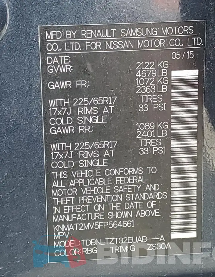 KNMAT2MV5FP564661 Photo# 12