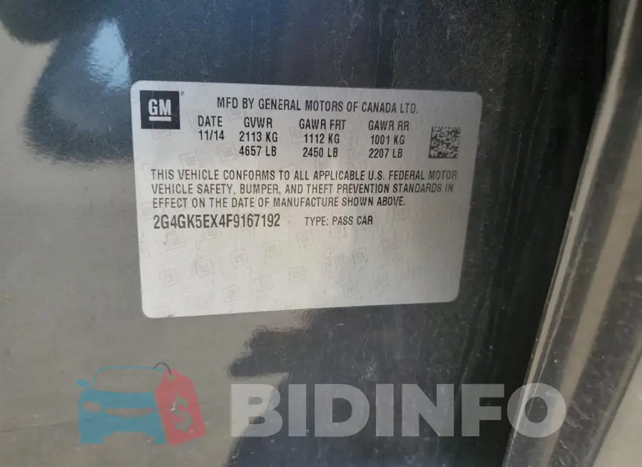 2G4GK5EX4F9167192 Photo# 12