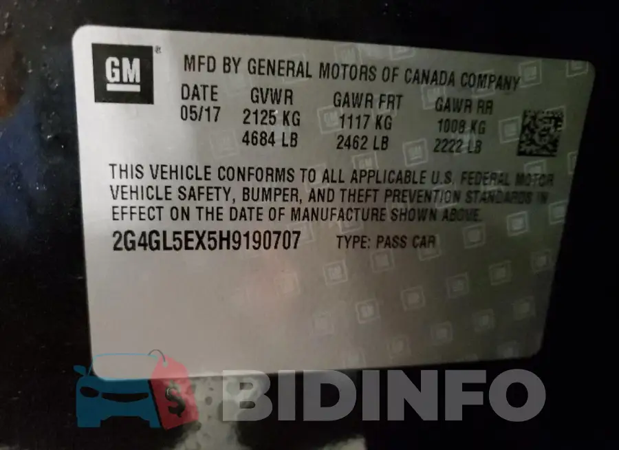 2G4GL5EX5H9190707 Photo# 12