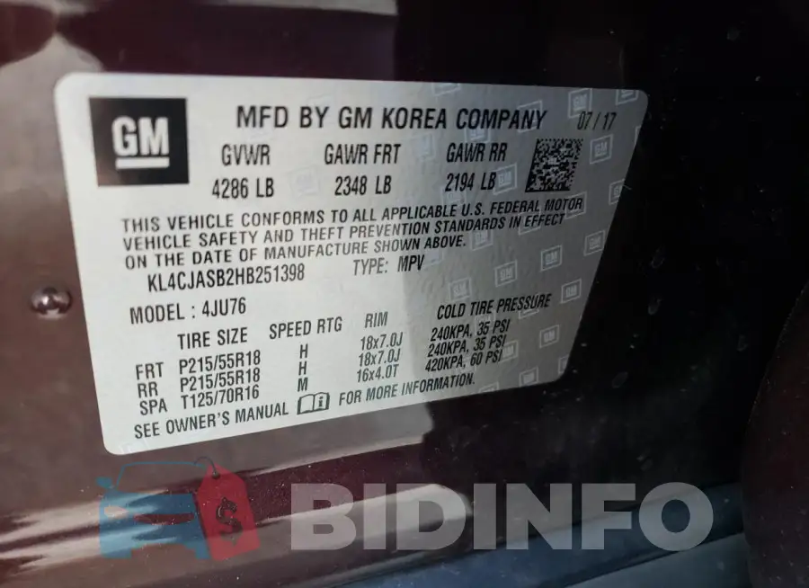 KL4CJASB2HB251398 Photo# 13