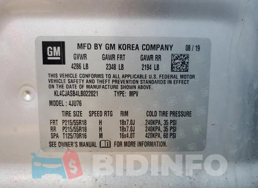 KL4CJASB4LB022021 Photo# 13