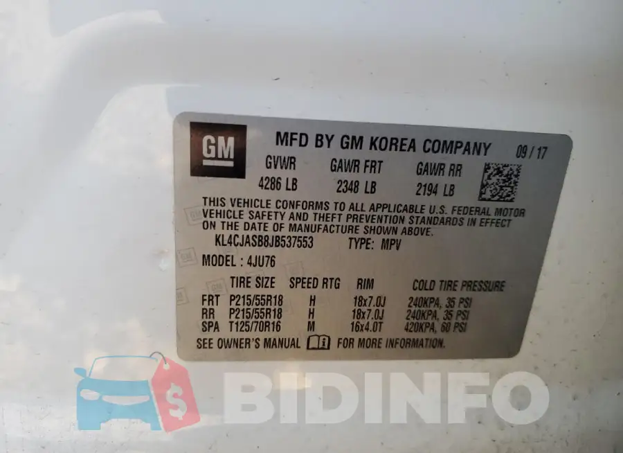 KL4CJASB8JB537553 Photo# 13