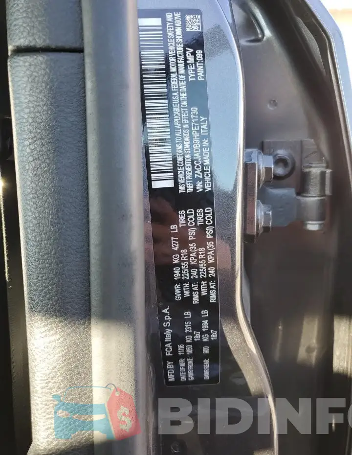 ZACCJADB9HPE71730 Photo# 12