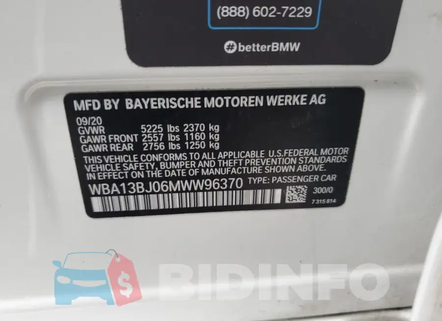 WBA13BJ06MWW96370 Photo# 12