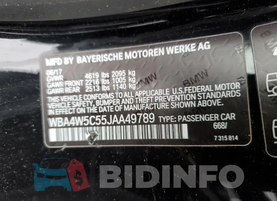 WBA4W5C55JAA49789 Photo# 12