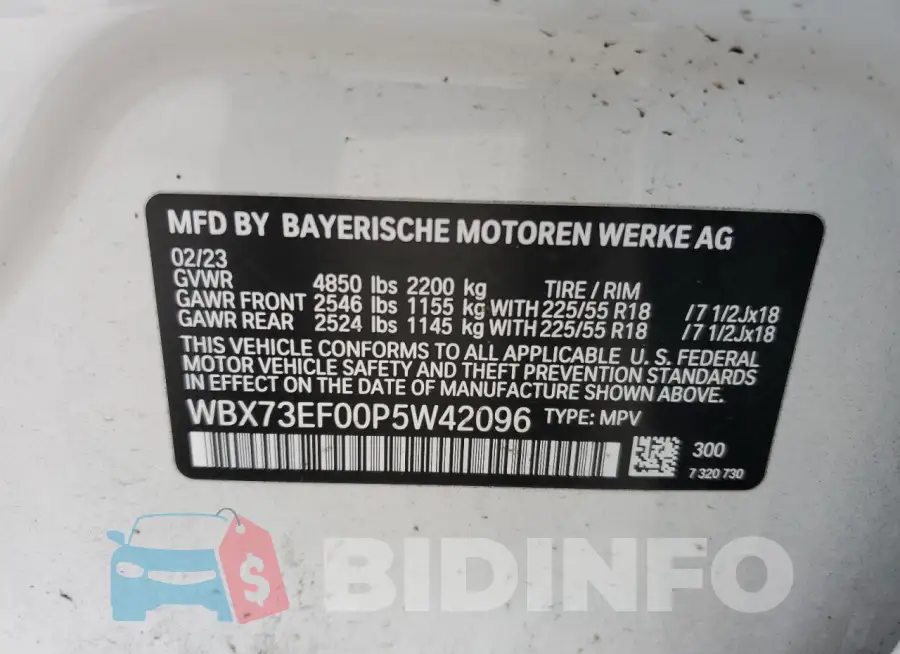 WBX73EF00P5W42096 Photo# 12