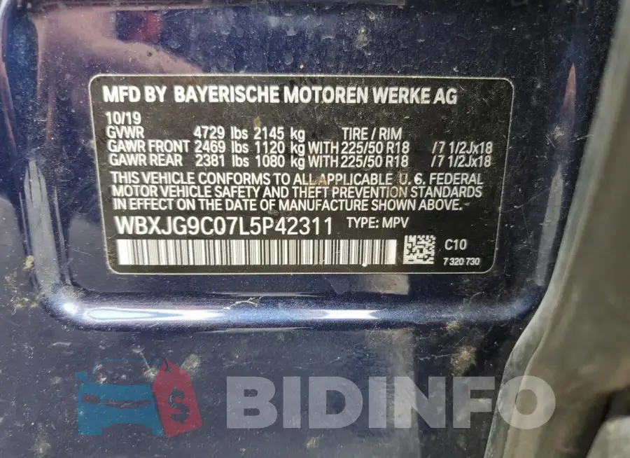 WBXJG9C07L5P42311 Photo# 13