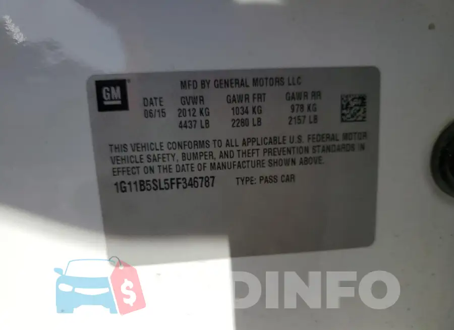 1G11B5SL5FF346787 Photo# 12