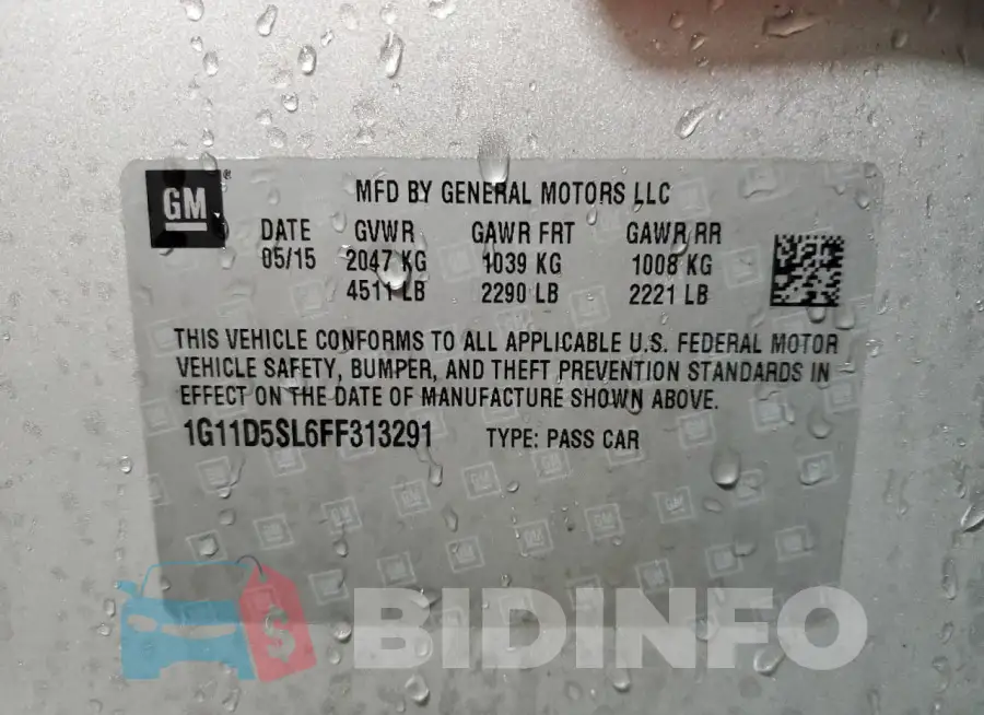 1G11D5SL6FF313291 Photo# 13