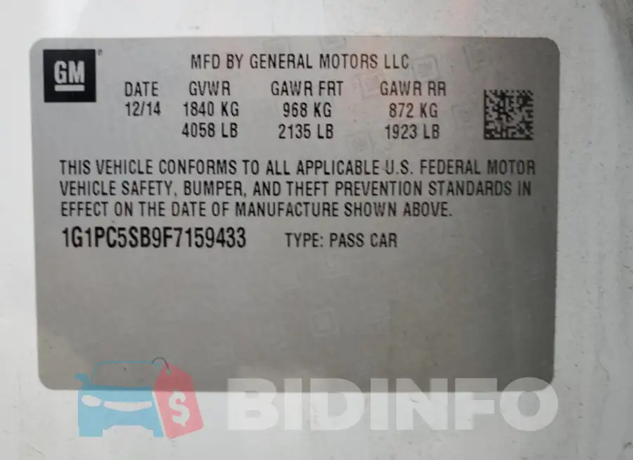 1G1PC5SB9F7159433 Photo# 13