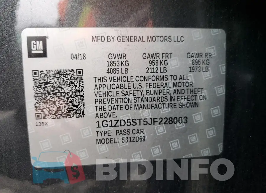 1G1ZD5ST5JF228003 Photo# 12