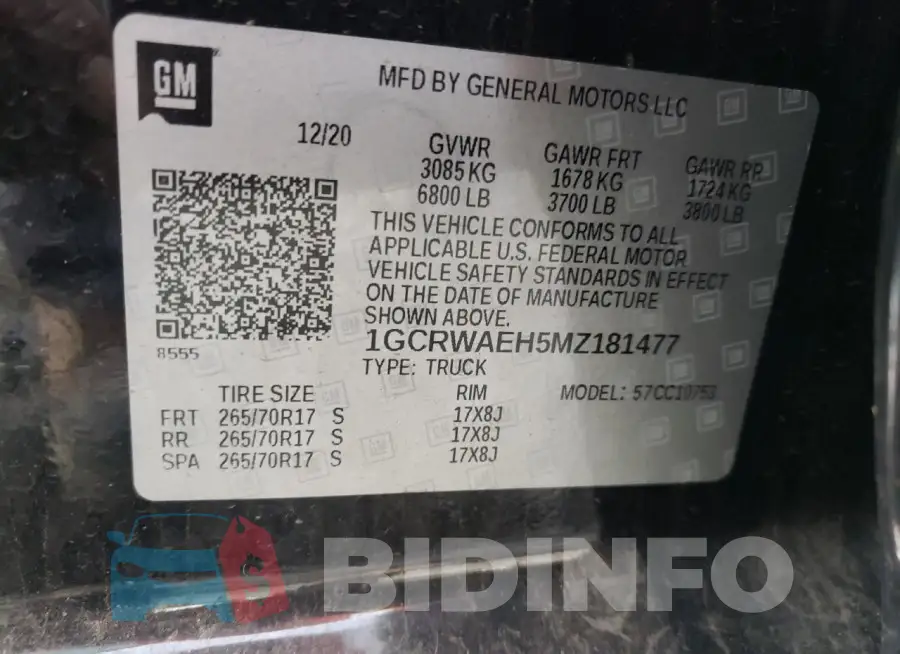 1GCRWAEH5MZ181477 Photo# 12