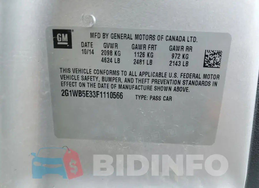 2G1WB5E33F1110566 Photo# 12
