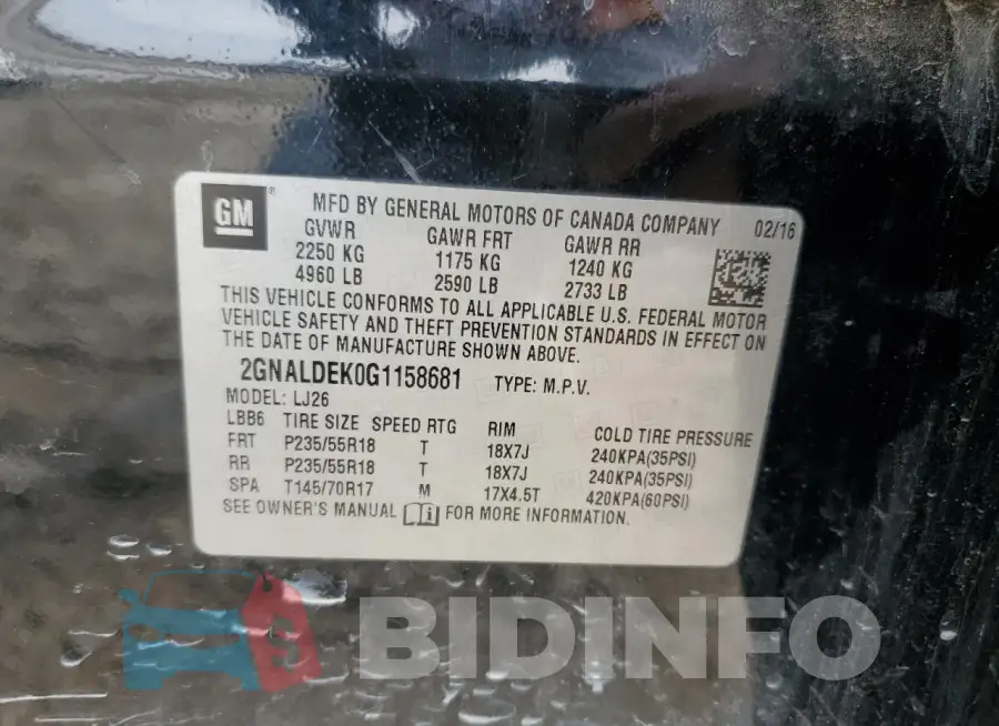 2GNALDEK0G1158681 Photo# 12