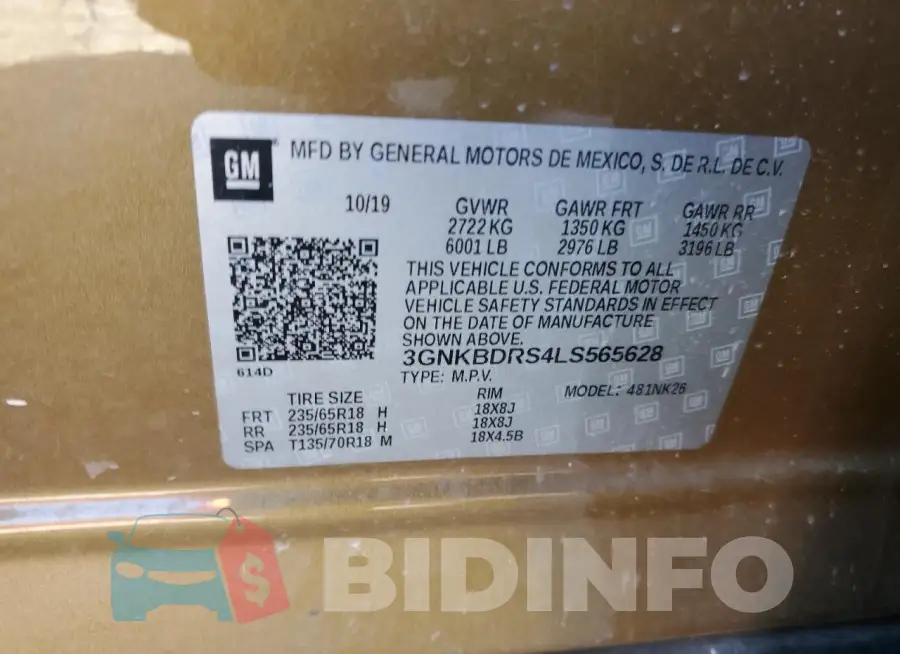 3GNKBDRS4LS565628 Photo# 13