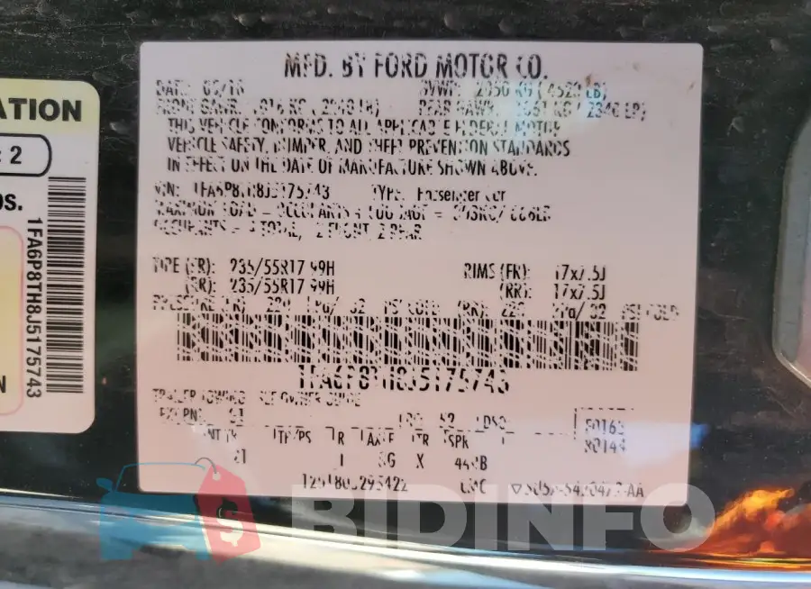 1FA6P8TH8J5175743 Photo# 13