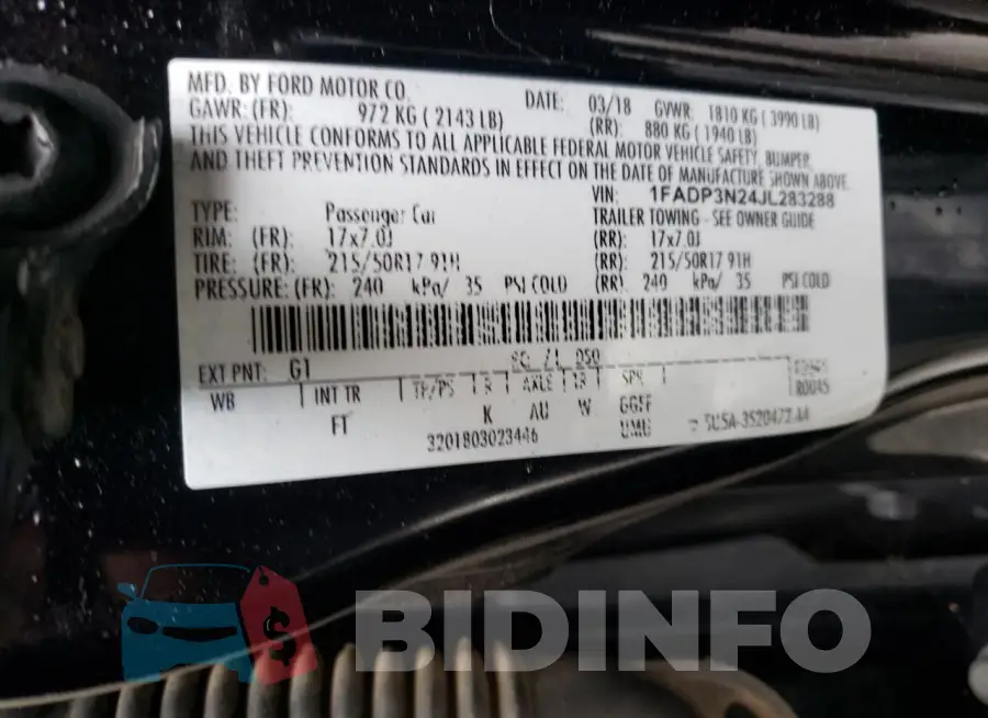 1FADP3N24JL283288 Photo# 12