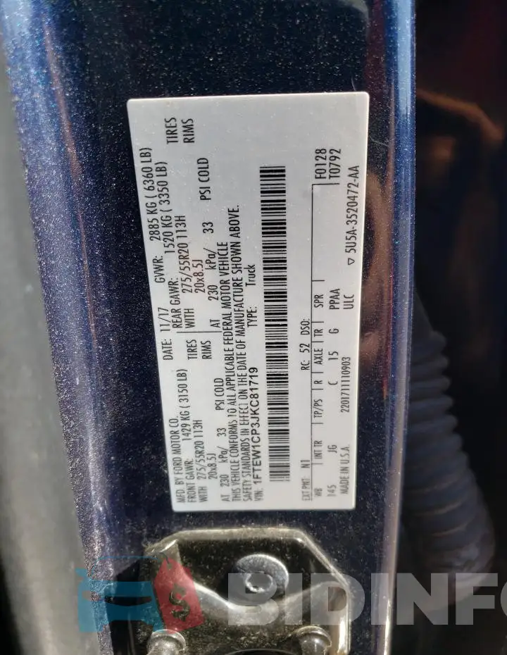 1FTEW1CP3JKC81719 Photo# 12