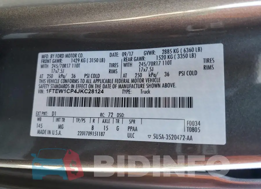 1FTEW1CP4JKC28124 Photo# 12
