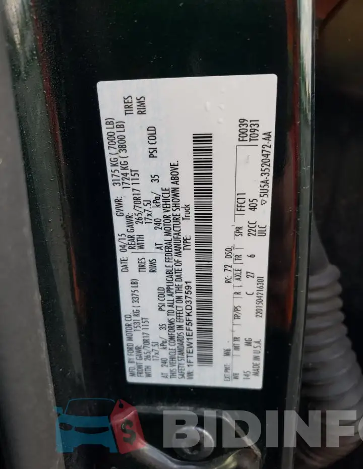 1FTEW1EF5FKD37591 Photo# 12