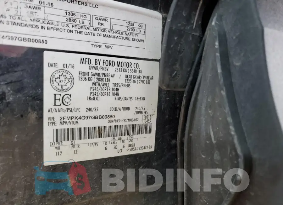 2FMPK4G97GBB00850 Photo# 13
