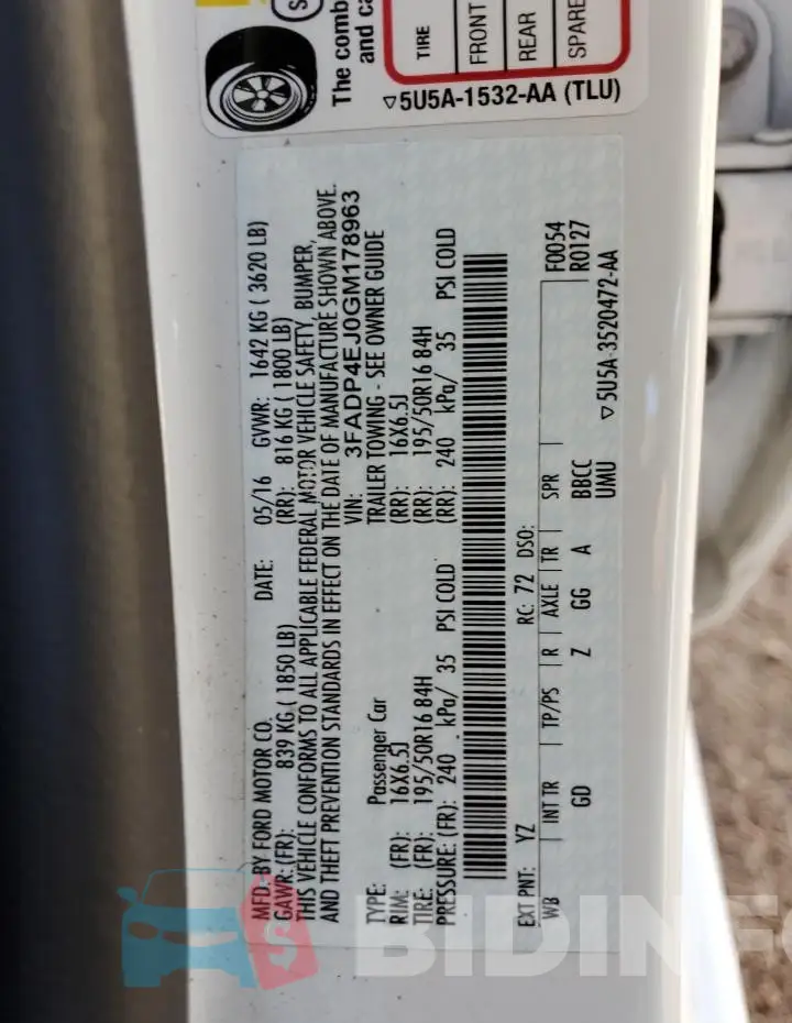 3FADP4EJ0GM178963 Photo# 12