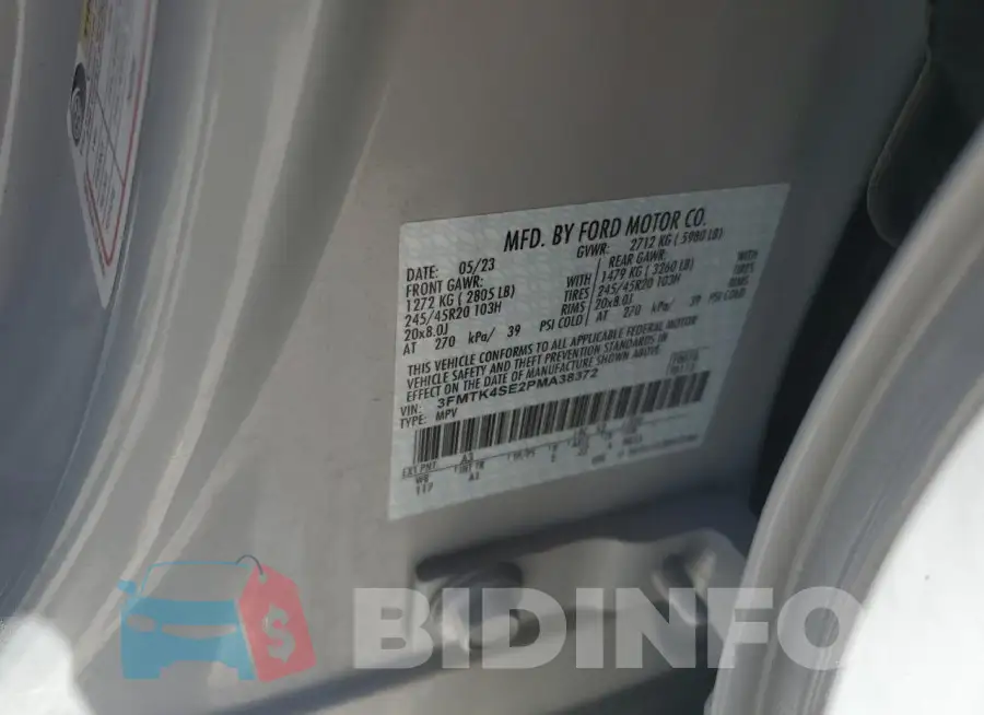 3FMTK4SE2PMA38372 Photo# 12