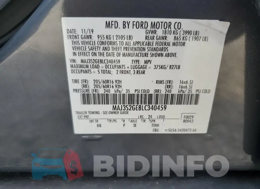 MAJ3S2GE8LC340459 Photo# 13