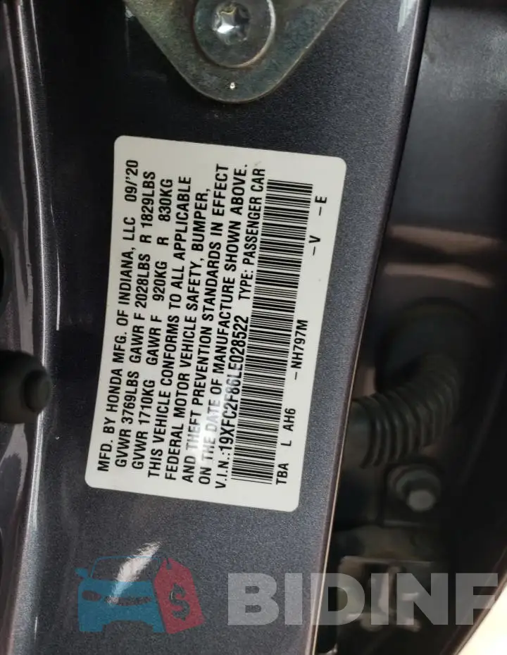 19XFC2F86LE028522 Photo# 12