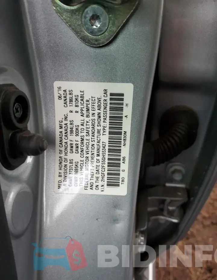 2HGFC2F55GH553427 Photo# 12