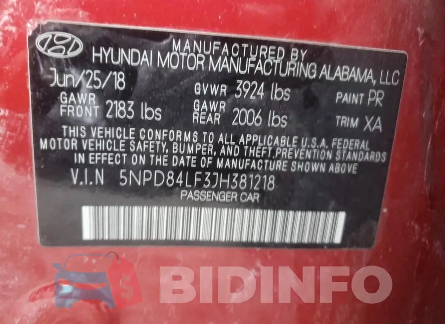 5NPD84LF3JH381218 Photo# 13
