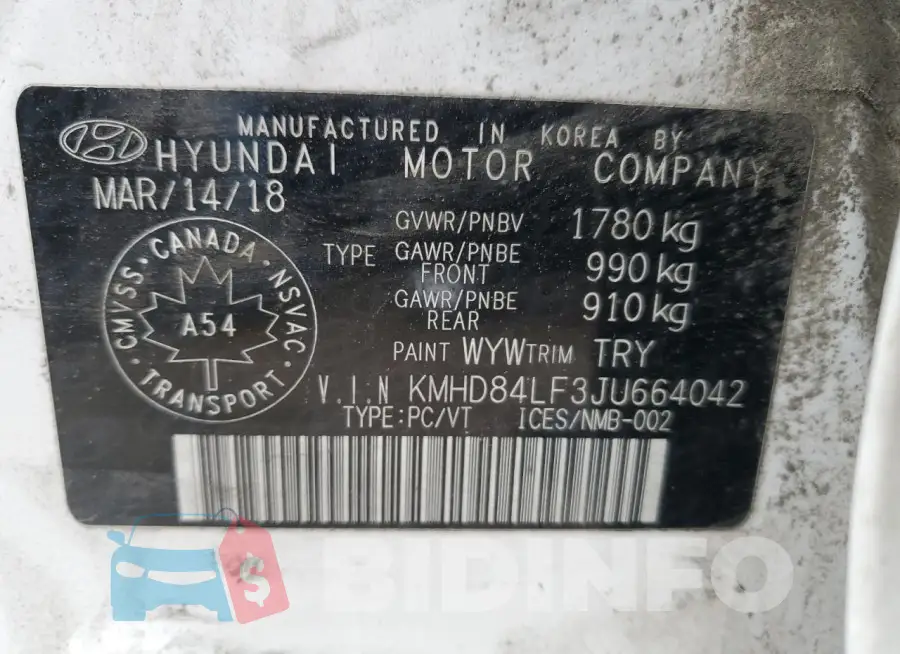 KMHD84LF3JU664042 Photo# 12