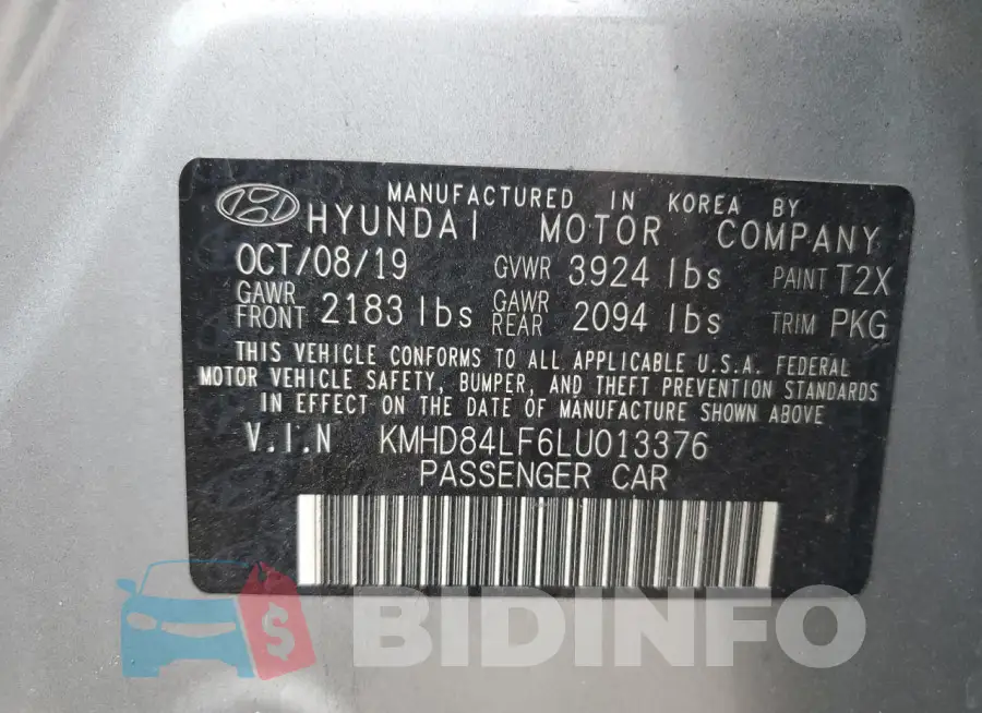 KMHD84LF6LU013376 Photo# 13