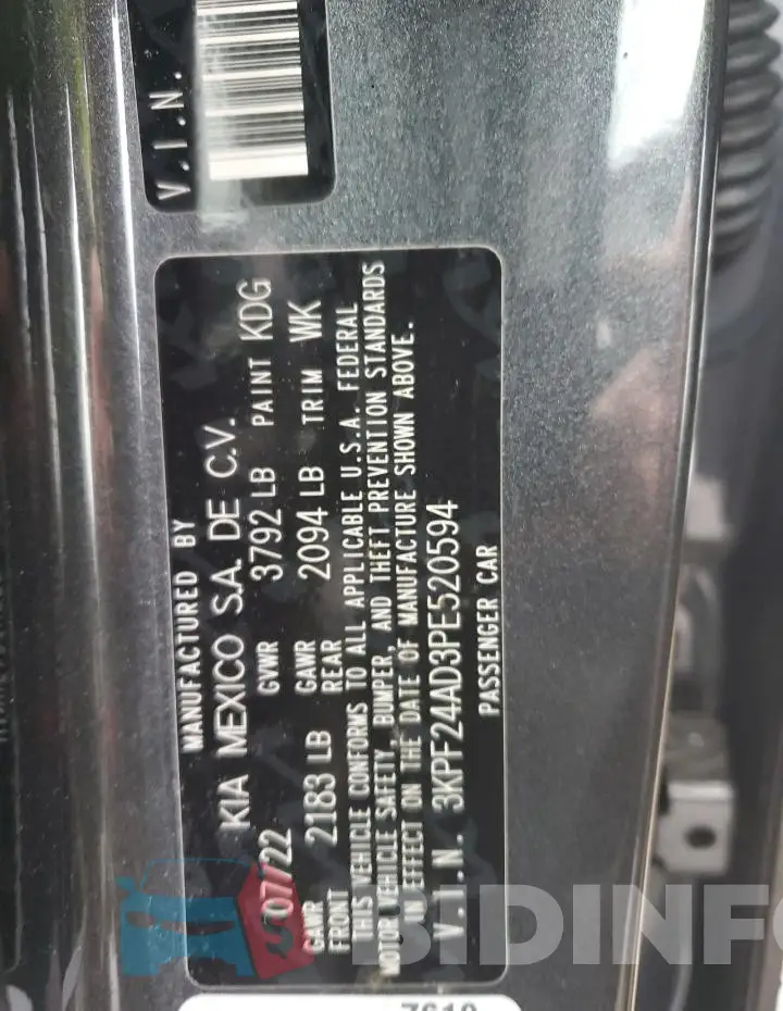 3KPF24AD3PE520594 Photo# 13