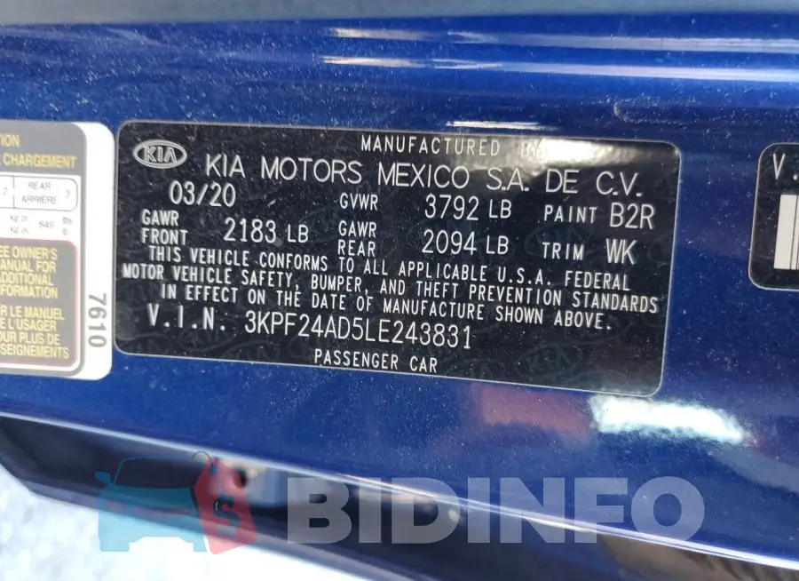 3KPF24AD5LE243831 Photo# 12