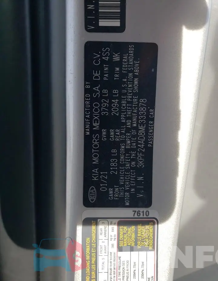 3KPF24AD8ME333878 Photo# 13