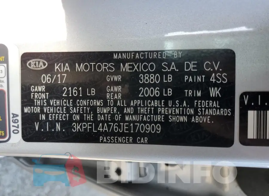 3KPFL4A76JE170909 Photo# 12