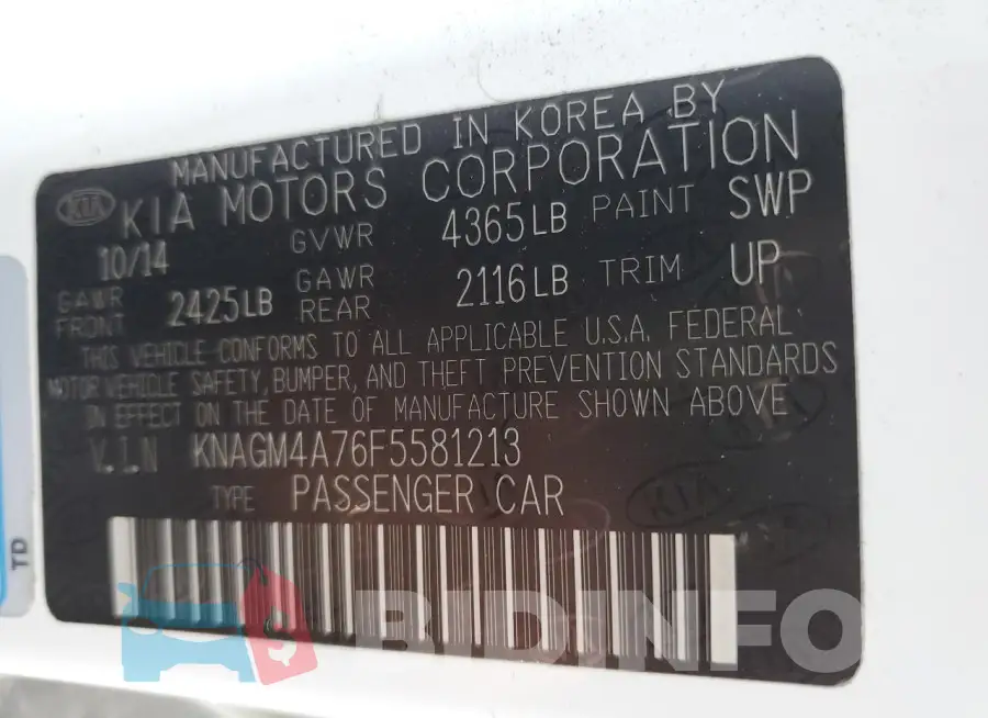 KNAGM4A76F5581213 Photo# 12