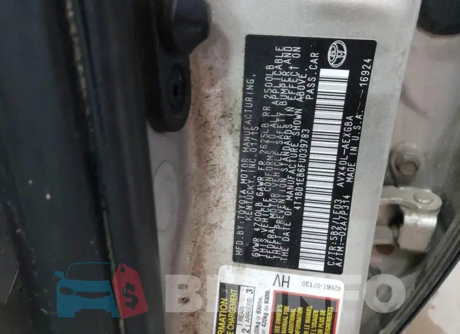 4T1BD1EB6FU039783 Photo# 12