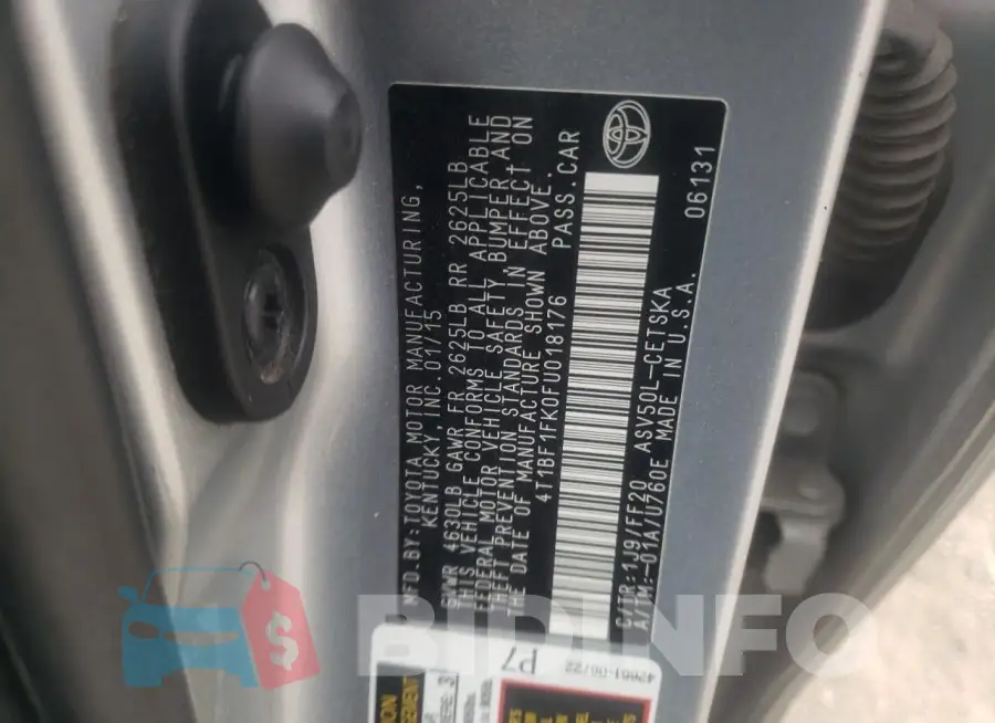 4T1BF1FK0FU018176 Photo# 12