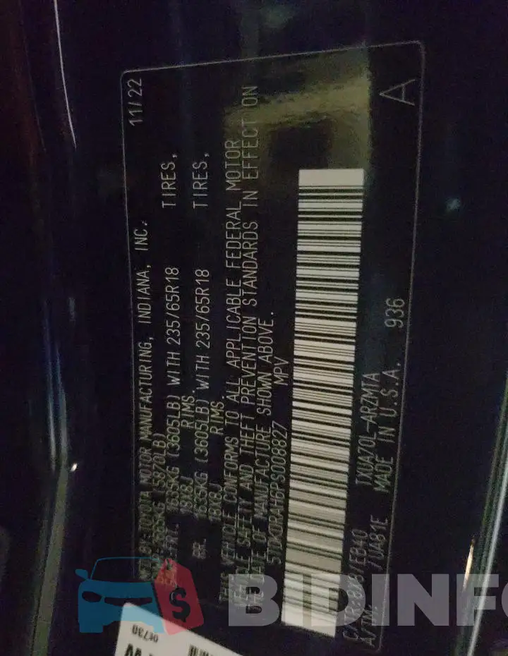 5TDKDRAH6PS008827 Photo# 13