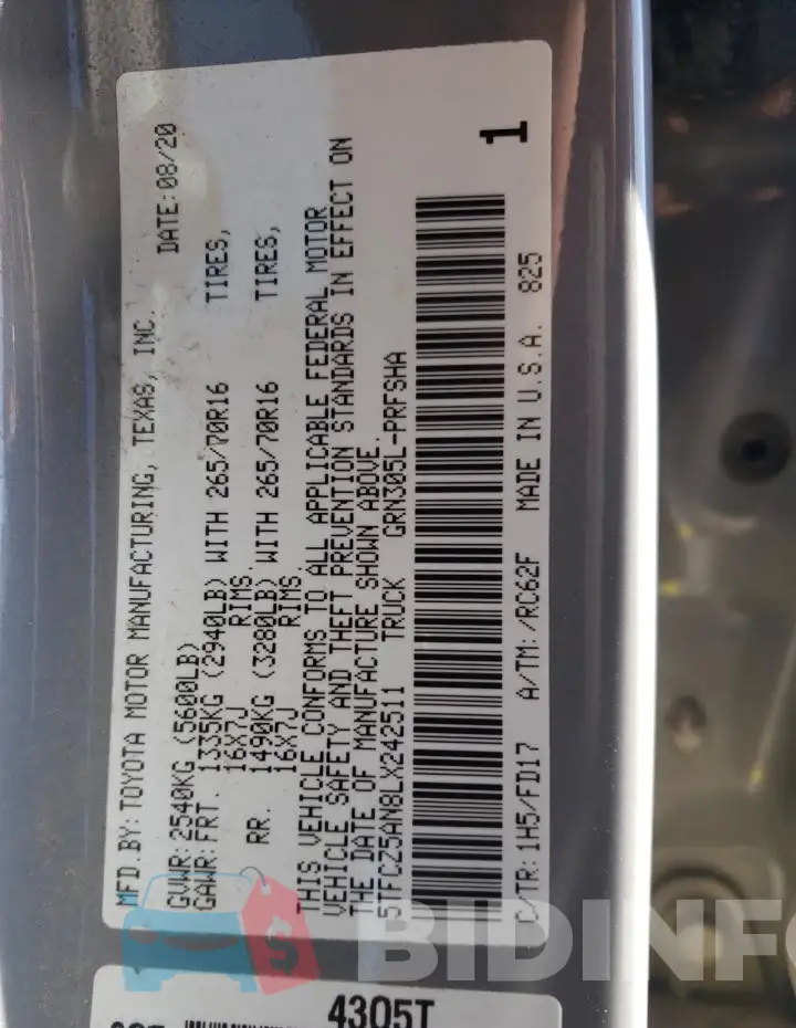 5TFCZ5AN8LX242511 Photo# 12